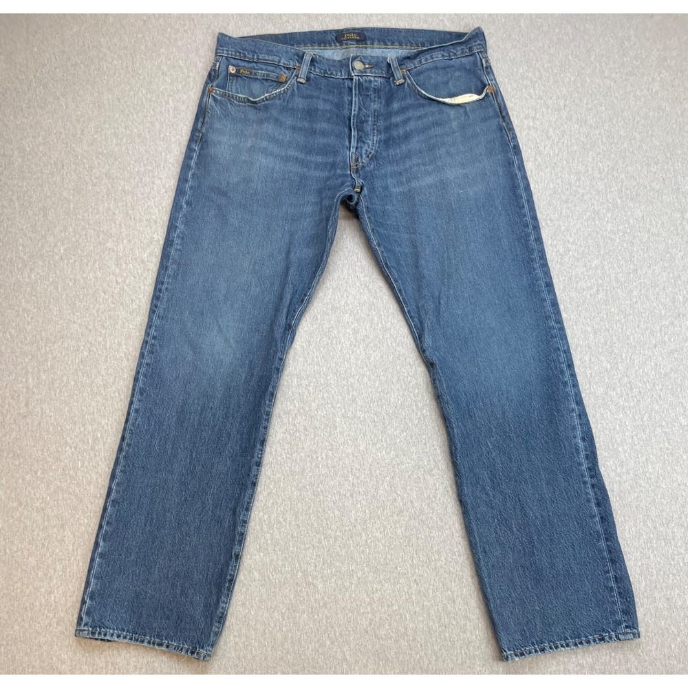 Polo Ralph Lauren Jeans Mens 33 x 32 Blue Cotton Blend Stretch Straight